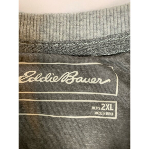 Eddie Bauer Sweatshirt Mens 2XL Gray Thermal Waffle Knit Shirt Long Sleeve - Picture 3 of 7